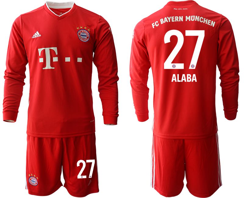 Men 2020-2021 club Bayern Munich home long sleeves #27 red Soccer Jerseys->bayern munich jersey->Soccer Club Jersey